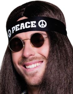 Sort Peace Hippie Hårbånd