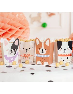 6 stk Popcornbeger Hunder - Dog Party