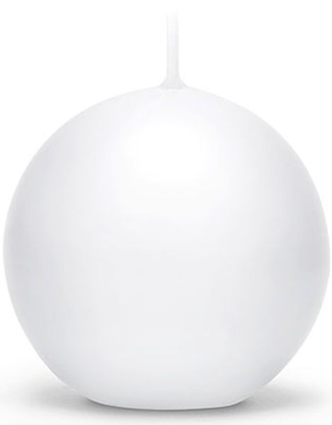 Hvidt Kugleformet Stearinlys 6 cm