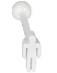 Mandefigur - Hvid Tungepiercing