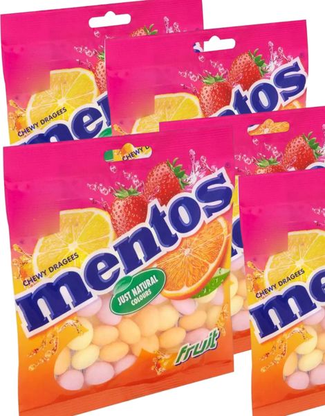 12 stk Poser med Mentos Fruit - Hel Æske 1620 gram