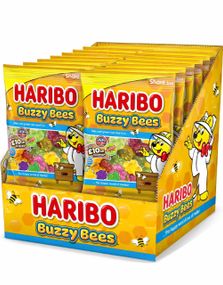 12 st Haribo Buzzy Bees - Blomst- og Bieformede Skum- og Vingummi Godteribiter - Hel Kasse 1,68 kg