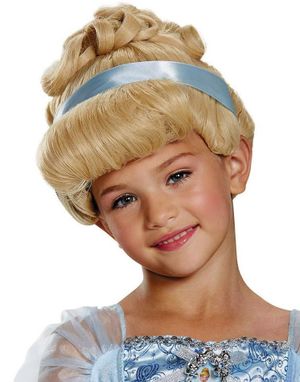 Lisensiert Disney Askepott Deluxe Parykk til Barn