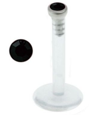 Single Diamond - Labret med Sort Sten