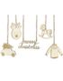 10 stk Tags i Treverk med 5 Forskjellige Juledesign