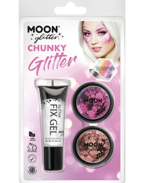 2 stk Glitter Shakers i Rosa og Rose Guldfarvet med Glitterlim