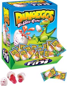 200 stk. Fini Dino Eggs / Tyggegummi med Flydende Kerne - Hel Æske