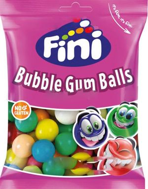 Fini Bubble Gum Balls - Pose med Tyggegummikuler 75 gram - 14-16 mm