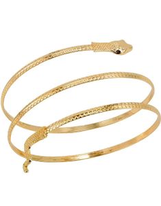 Slange - Guldfarvet Armbånd Til Overarm