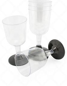 5 stk 170 ml Genanvendelige Gennemsigtige Vinglas med Stilk i Plast