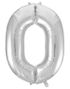 JUMBO Sølvfarvede Talballoner 0-9 - 86 cm