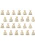 24 stk Beige Advent-Poser / Julekalender med Tall i Treverk og Hyssing