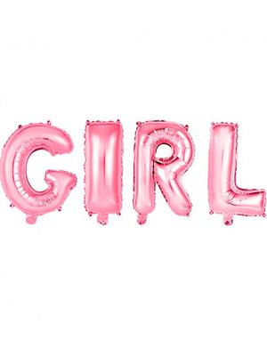 GIRL - 4 stk Lys Rosa Folieballoner 41 cm