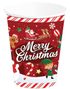 6 stk Pappkopper med Julemotiver og "Merry Christmas" Tekst 240 ml