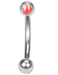 Red Fire - 1.2 x 8 mm Øjenbrynspiercing