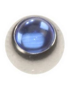 Stålkugle med Blå Perle Sten - 6 mm Kugle til 1,6 mm Stang