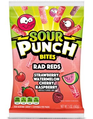Sour Punch Bites Rad Reds - Vingummi med Sure Fruktsmaker 142 gram (USA Import)