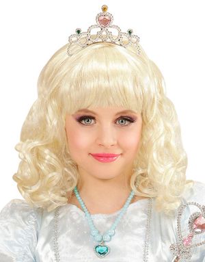 Blond Prinsesse Barneparyk med Tiara