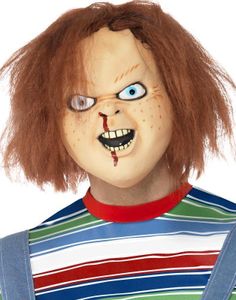 Licenseret Chucky Latexmaske med Rødt Hår