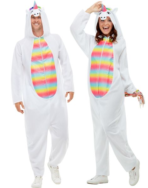 Hvid Enhjørning Kigurumi Unisex Kostume