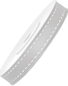 SØLVFARVET Ribbet Bånd med Sting-Motiv 25 m x15 mm