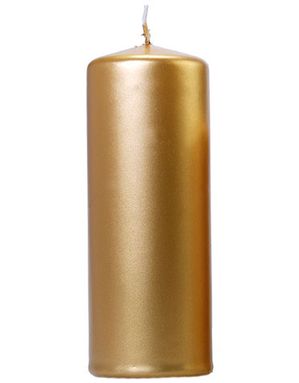 6 stk Metallisk Guldfarvet Bloklys 15x6 cm