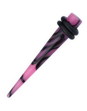 Spike Expander - Rosa og Sort Akryl Piercing