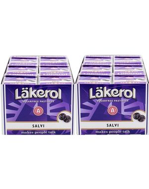 48 stk Läkerol Sugarfree Salvi / Sukkerfrie Pastiller med Salvi-smak - Hel Eske 1200 gram