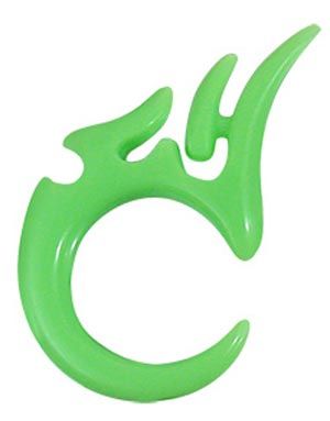 Grøn Dragon Claw Expander Ørepiercing i Akryl 3 mm