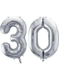 30 år balloner - 35 cm sølv