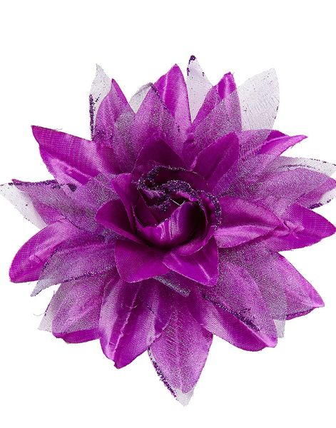 Hårspænde med Elegant Lilla Blomst og Glitter