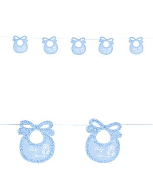 Blåt Babyshower Banner med Hagesmæk 275 cm