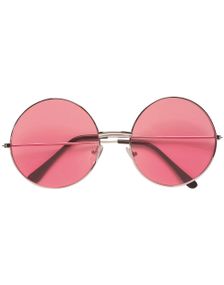 Store Runde 70'er Briller med Pink Glas