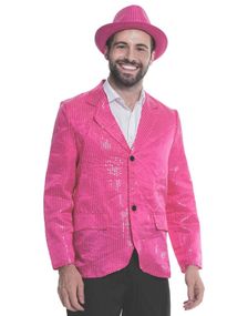 Neon Rosa Blazer med Paljetter - Onesize M/L