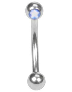 Hvid Stjerne - 1.2 mm x 8 mm Øjenbrynspiercing