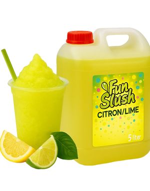 5 liter Citron/Lime Slush-koncentrat – 30 liter Færdig Popz Fun Slush