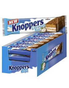 24 stk Knoppers Coconut Bar - Sjokolade med Kokos, Melkekrem og Karamell - Hel Eske 0.96 kg