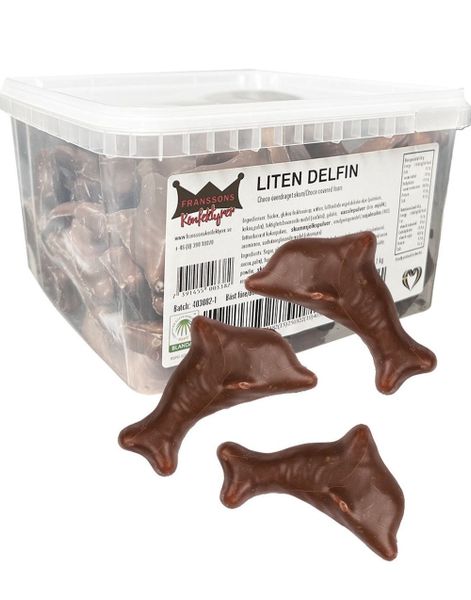1,2 kg Franssons Konfektyrer Liten Delfin - Skumdelfiner med Sjokoladetrekk