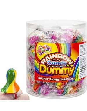 50 stk Rainbow Candy Dummy - Regnbuefarvede Sutter med Frugtsmag 750 gram