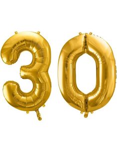30 år balloner - 35 cm guld