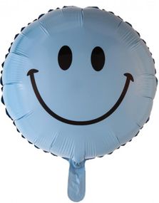 Blå Smiley Folieballon 46 cm