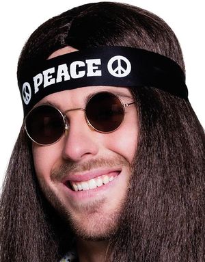 Sort Peace Hippie Hårbånd