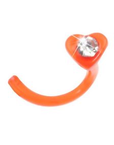 Heart With Twist - Rød Næsepiercing