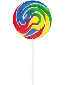 Candy Realms Rainbow Swirl Pops - Rund Regnbuefarget Kjærlighet 55 gram
