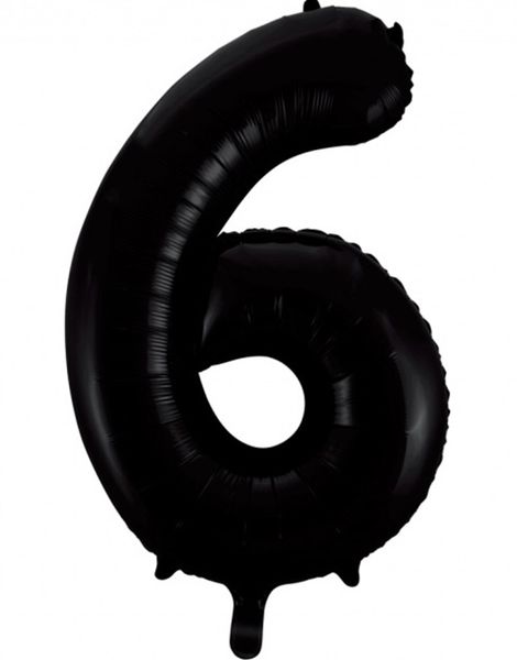 Tallet 6 - Sort JUMBO Folieballon 86 cm