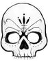 Hvit Day of the Dead Maske med Svarte Motiver