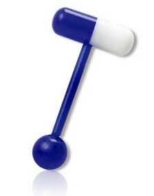 Pille Blå - Tungepiercing