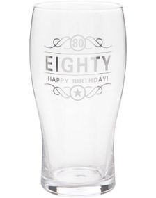 Happy Birthday Pint Glass - 80 år
