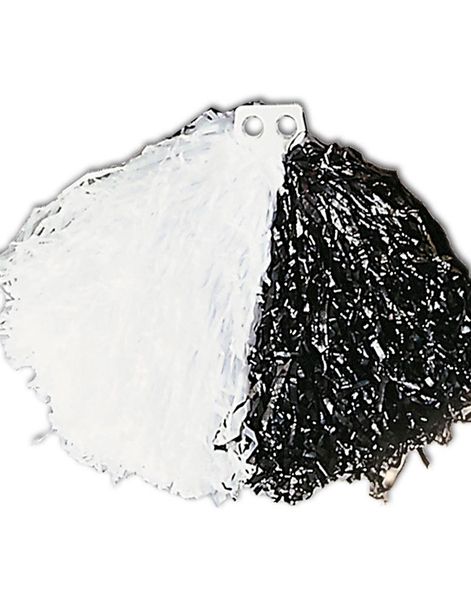 1 stk Tofarvet Hvid og Sort Pom Pom