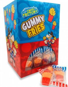 100 stk Crazy Candy Factory Gummy Fries - Vingummi Pommes Frites - Hel Eske